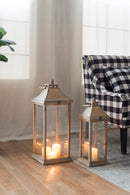 Candle Lantern Decorative, Hurricane Lantern Holder Decor For Indoor Outdoor, Home Garden Wedding - Ivory by HouseOfZazla