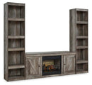 Rustic Gray Electric Fireplace Entertainment Center by Unique Piece Furniture