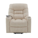 Nairi - Power Recliner With Lift, Heating & Massage - Ivory Polished Microfiber by Unique Piece Furniture