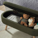 Luxury Oval Boucle Storage Ottoman Bench
