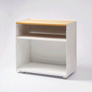Mobile Hideaway Storage Cart (23" H) - Steel + Wood