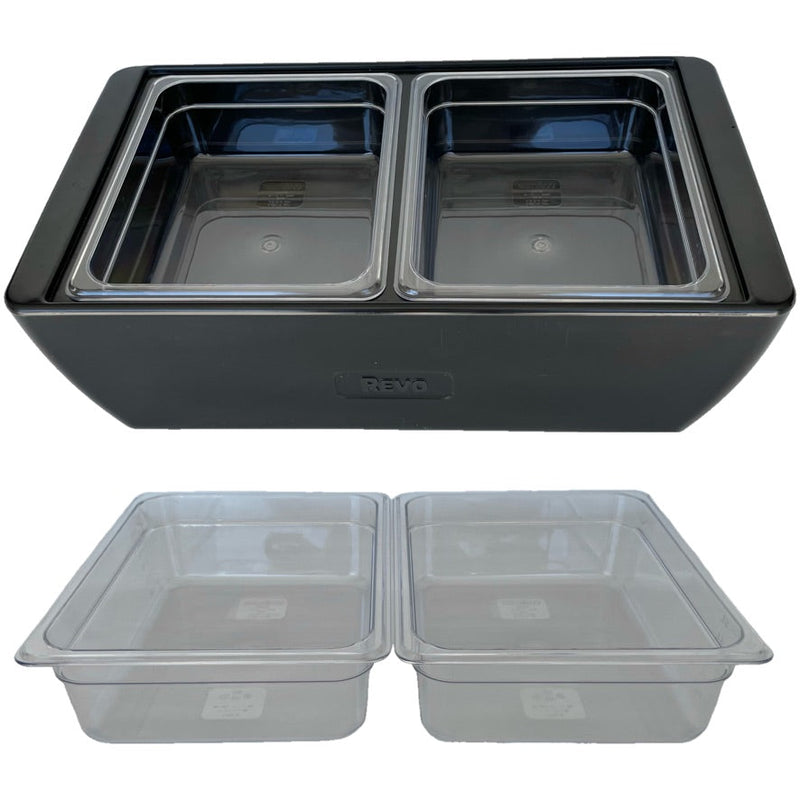 REVO HALF Food Pan Set | Two 1/2 Size Polycarbonate 2.5" deep