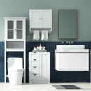 Laundry Room Bundle: Wooden Cabinet Wall-Mounted Bathroom Storage Clothe Dryer Laundry Basket by LJGDeals