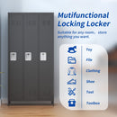 Storage Locker Cabinet With Locks For Employees, Home Gym Office School Garage - Black by HouseOfZazla
