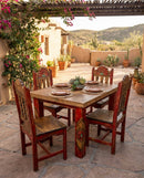 Rosetta 4' Dining Table and 4 Rosetta Chairs in Red