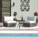 Wide Armless Outdoor Chairs With Cushions (Set of 2) by Unique Piece Furniture