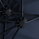 14.8 Ft Double Sided Outdoor Umbrella Rectangular Large with Crank (Navy Blue)