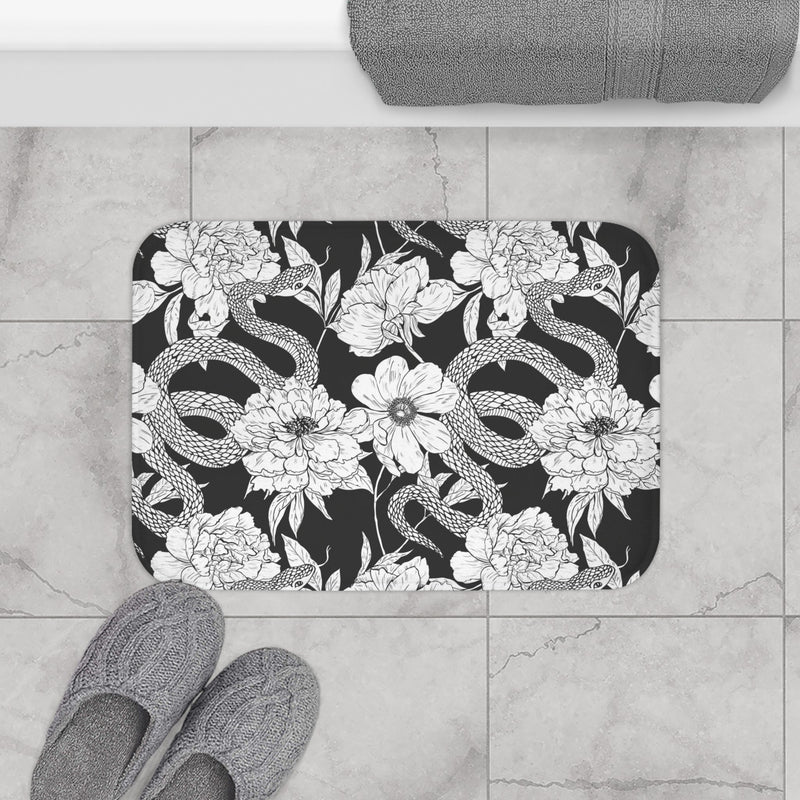 "Garden in Gray" Microfiber Bath Mat