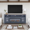 Fireplace TV Stand For TVs Up To 95" - Blue by HouseOfZazla