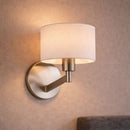 Nebula - Base Wall Lamp With Rotary Switch Shade - Brushed Nickel / Silver / White by HouseOfZazla
