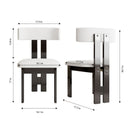 Modern Dining Chairs, Vertical Backrest Kitchen Chairs For Dining Room (Set of 2) - White by HouseOfZazla