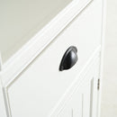 Retro Style 75'' Tall Display Shelf With Cabinet For Hallways Living Room Kitchen - White by HouseOfZazla
