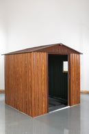 6ft x 6ft Outdoor Metal Storage Shed with Metal Floor Base, With window