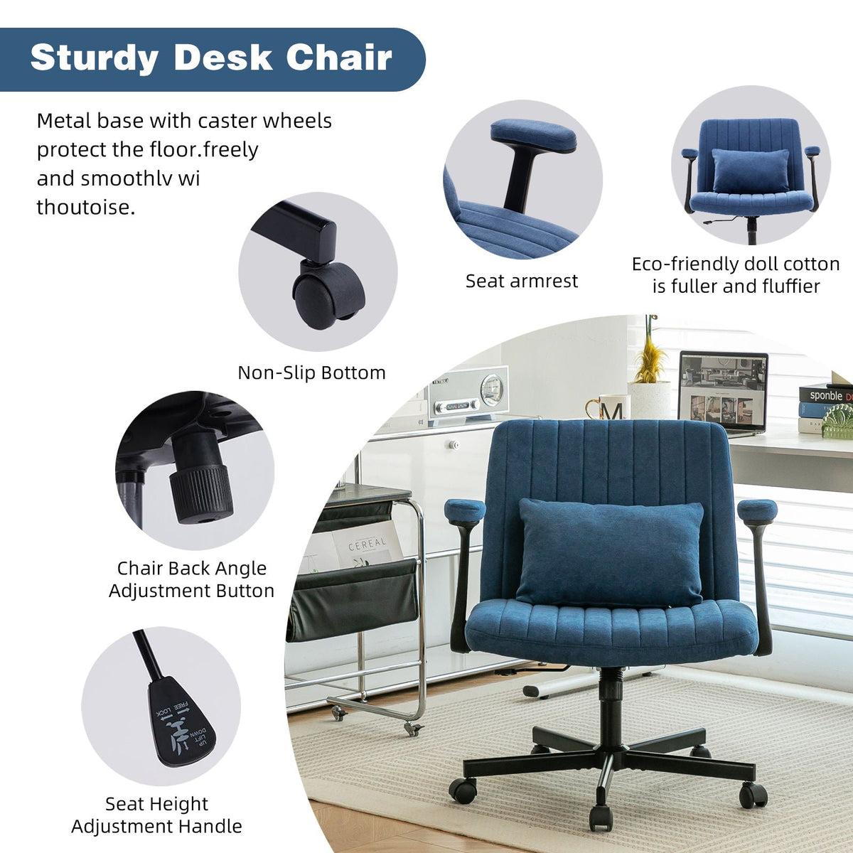 Criss Cross Armrest Office Chair With Wheels, photo 7 of 40