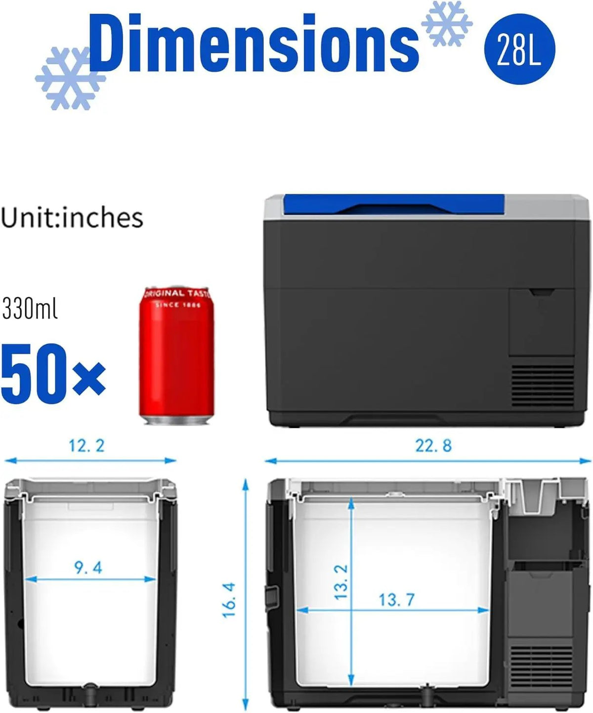 Portable Refrigerator, Car Freezer With App Control, 12V, 45W Low Noice Cooler For Rv, Boat, photo 4 of 8