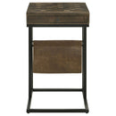 Checkmate - 1 Drawer Side Table With Carved Chess Board - Brown