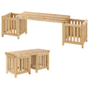Patio Wooden Bench with Planter 2 Person Patio Bench-Natural by LJGDeals