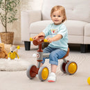 Baby Balance Bike No Pedal 4-Wheel Bicycle-Brown by LJGDeals