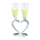 Toasting Goblets With Heart Shaped Separating Base & Stem by creativegiftsdirect