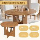 Topmax - 5 Piece Modern Extendable Round Dining Table Set With Removable Leaf For Small Places by HouseOfZazla