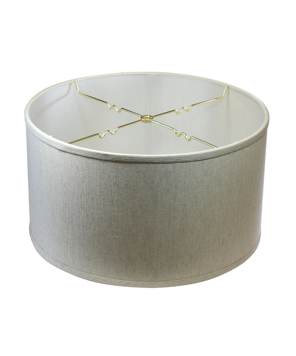 18"W x 10"H Textured Oatmeal Shallow Drum Lampshade, photo 2 of 7