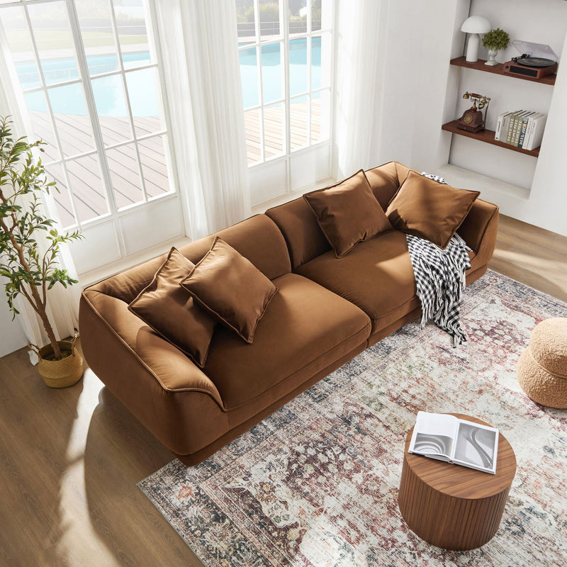 Nordic Modern Sofa With Removable Pillowcase, High Density Sponge Filling, 4 Throw Pillows, photo 3 of 14