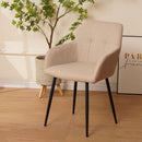 Dining Chair With Backrest And Wide Seat (Set of 2) - Beige