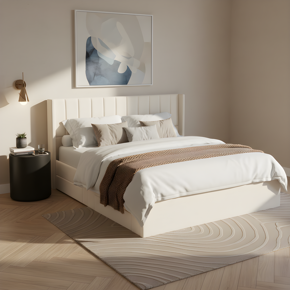 Large-Capacity Upholstered Storage Bed with Drawers, photo 4 of 10