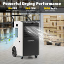 154 Pints Commercial Dehumidifier with Pump and Drain Hoses by LJGDeals
