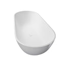 68.9" Freestanding Solid Surface Soaking Bathtub For Bathroom - Matte White by HouseOfZazla