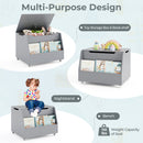 Wooden Mobile Toy Storage Organizer with Bookshelf and Lockable Wheels