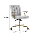 Damir Vintage Top Grain Leather Office Chair - Antique White