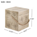 Outdoor Wood Grain Square MGO Side Table with Simulated Braided Cord by HouseOfZazla