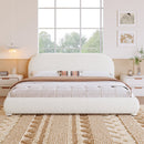 Cream Style Fabric Upholstered Bed, Simple Modern Bedroom Double Bed, Queen by HouseOfZazla