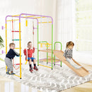 Metal Indoor Jungle Gym 8-in-1 Climbing Playset with Monkey Bars-Multicolor by LJGDeals