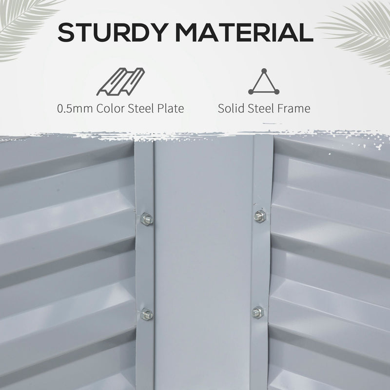 4' x 3' Galvanized Raised Garden Bed with Mini PVC Greenhouse Cover, Outdoor Metal Planter Box with 2 Roll-Up Windows for Growing Flowers, Fruits, Vegetables and Herbs, Clear