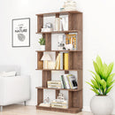 5 Tier Open Bookshelf, Free Combination Storage Shelving For Living Room - Dark Brown by HouseOfZazla