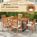 Acacia Wood Dining Table for 6 People Wooden Rectangular Table by LJGDeals