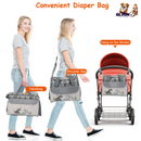 11Pcs Baby Nappy Diaper Bags Set for Mom Dad Mummy Shoulder Bags Multifunctional Diaper Handbags with Food Bag Bottle Bag Diaper Pad Burp Cloth 2 Hook
