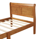 Platform Bed Frame Mattress Foundation Sleigh Bed With Headboard / Footboard / Wood Slat Suppor by HouseOfZazla