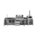 Blazon 147-Inch 6-Burner 120K BTU Outdoor Kitchen Island With Pizza Oven, Rotisserie & Refrigerator (SAK96429) by SAKSBY WHOLESALE
