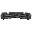 Modular Power Reclining With Lift Top Consoles, 7 Piece Configuration - Dark Gray
