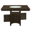 Tolland - Counter Height Dining Table With Storage Pedestal - Cappuccino