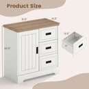 Farmhouse Sideboard Buffet Cabinet Kitchen Pantry with Sliding Doors-White by LJGDeals