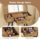 Vanity Desk with Flip Top Mirror Makeup Dressing Table-Rustic Brown by LJGDeals