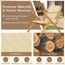 Outdoor and Indoor Teak Wood Patio Chair wuth Webbing Seat and Backrest-Natural by LJGDeals