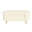 Modern Oval Storage Ottoman With Upholstery