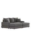 86.6 Inch Corduroy 3-seater sofa With 3 back pillows, 2 toss pillows and two ottoman, Comfy Sofa- Deep Seat Couch for Living Room