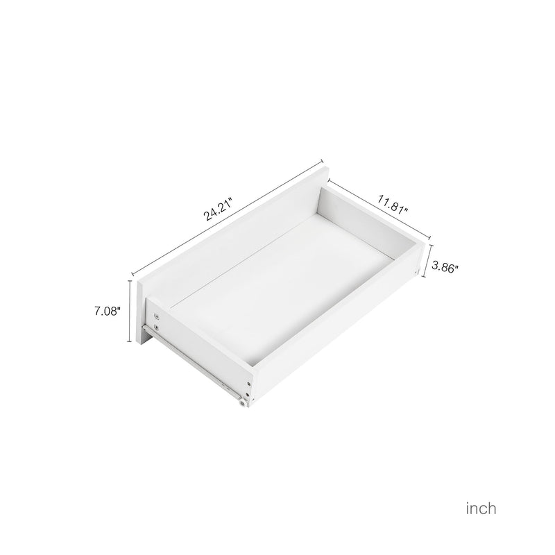 4 Drawer Dresser, Chest of Drawers Without Handle, White Dresser for Bedroom 100% Waterproof, Modern Wooden Cabinet with Sturdy Frame for Living Room, Entryway, Bedroom, Hallway, Office