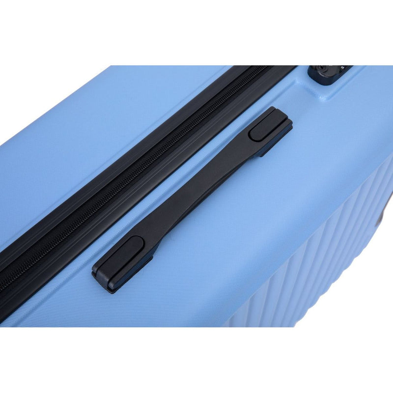 3 Piece Luggage Sets ABS Lightweight Suitcase with Two Hooks, Spinner Wheels, TSA Lock, (20/24/28) LIGHT BLUE